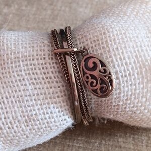 Kenneth Cole Reaction Gold Tone Bangle Bracelet With Charm
